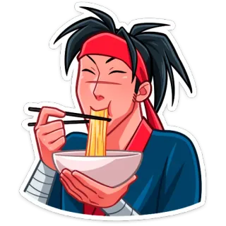 🍝 makan, makanan, mie, makanan asia, ramen, kartun, sumpit telegram sticker
