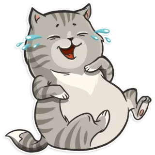 😂 gato, riendo, feliz, gracioso, emoticono telegram sticker