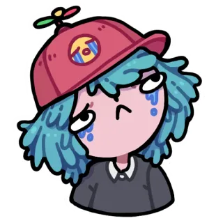 😥 traurig, weinend, Emoticon, Cartoon, Figur, Illustration whatsapp sticker