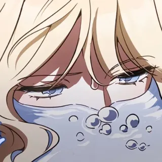 😶 金髪, 悲しい, 泣く, 涙, アニメ telegram sticker