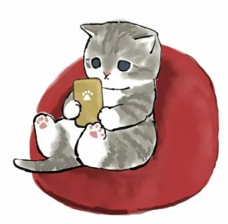 🐱 chat, chaton, téléphone, mignon, animal, dessin animé telegram sticker