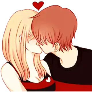 ❤️ beso, amor, romance, pareja, relación, corazón, cariño telegram sticker