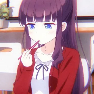 🎡 Garota anime, Desenho animado, Hashis, Fofo, Mangá telegram sticker