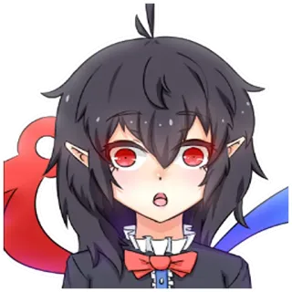 😮 动漫, 漫画, 可爱, 精灵, 红眼, 卡哇伊, 角色 whatsapp sticker