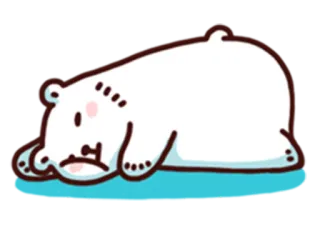 😔 곰, 동물, 귀여운, 만화, 게으른, 슬픈, 흰곰 telegram sticker