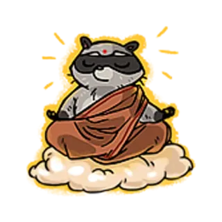 😴 gấu trúc Mỹ, thiền, zen, yên bình, hoạt hình, mây, tâm linh, thư giãn telegram sticker
