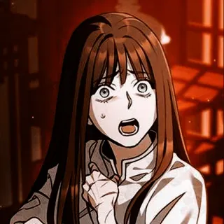 💐 mulher, assustada, chocada, anime, mangá, desenho animado, personagem, retrato whatsapp sticker
