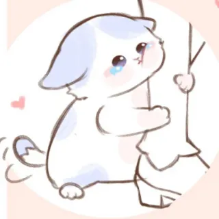 🍥 puppy, cute, cartoon, sad, dog, animal, kawaii, tearful telegram sticker