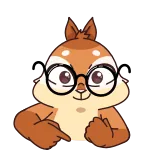 🤓 squirrel, cartoon, glasses, nerd, cute telegram sticker