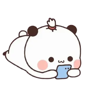 🐼 панда, милый, каваий, животное, мультик, стикер, чиби, играет telegram sticker