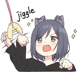 😋 Jiggle anime, cat, girl, kawaii, sparkle, cute whatsapp sticker