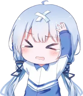 😣 anime, cry, sad, cute, girl, chibi telegram sticker