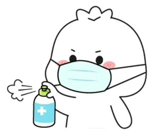 🌟 desinfectante, mascarilla, lindo, personaje, salud, higiene, COVID-19 telegram sticker
