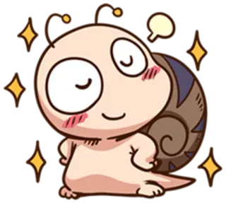 🌞 siput, lucu, kartun, karakter, berkilau, kawaii, binatang whatsapp sticker