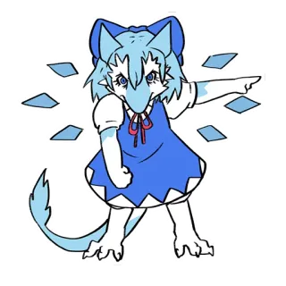 👿 애니메이션, 만화, 파란색, 동물, 캐릭터 telegram sticker
