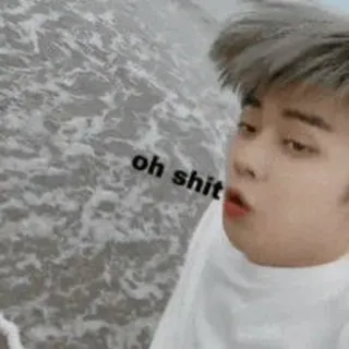 🌸 oh shit 밈, 표정, 충격, 바다, 사람 telegram sticker