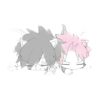 💤 gato, anime, fofo, chibi, sonolento, deitado whatsapp sticker