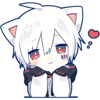 😍 anime, cat ears, cute, cartoon, manga, chibi whatsapp sticker