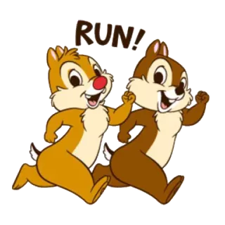 🏃 Chip and Dale RUN! chip y dale, dibujos animados, corriendo, disney, ardilla listada, animales telegram sticker