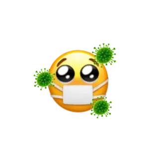 😷 emoji, virus, mask, covid-19, pandemic, health telegram sticker