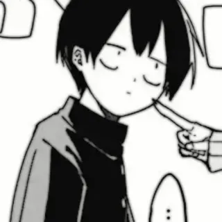 🗞 Anime, Mangá, Personagem, Estudante, Monocromático telegram sticker