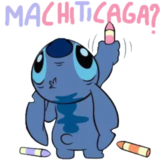 💩 MACHETE! blue alien, cartoon character, machete telegram sticker