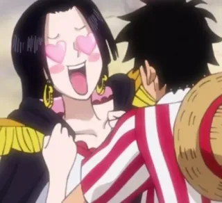 😍 Boa Hancock One Piece 애니메이션, 원피스, 보아 핸콕, 루피, 팬아트, 만화, 애정 telegram sticker
