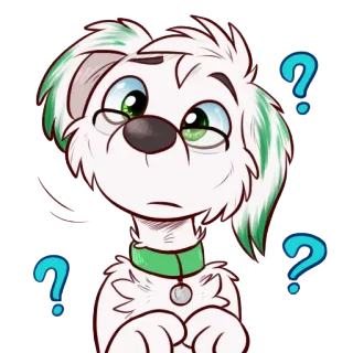 ❓ cão, cachorro, pergunta, confuso, pensando, desenho animado, fofo, incerto telegram sticker