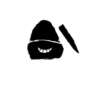 💀 figura encapuchada, cuchillo, silueta, agresión, arma telegram sticker