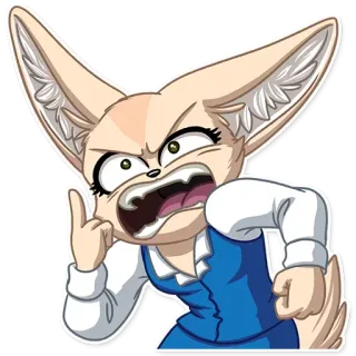 😡 Fenneko Aggretsuko Aggretsuko, Fenneko, Mittelfinger, Wütend, Anime, Cartoon, Fuchs telegram sticker