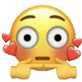 👉 Эмодзи, Скромный, Сердечки, Румянец, Кокетливый, Милый whatsapp sticker