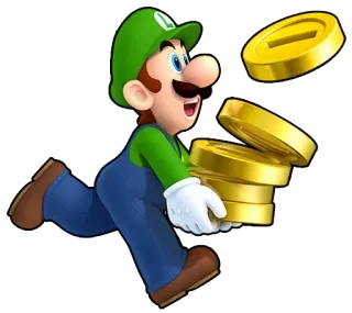 😍 Luigi Mario luigi, monete, mario, videogioco, corsa, collezionismo telegram sticker