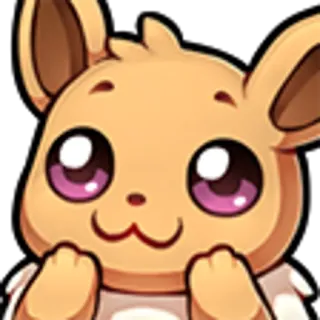 😊 Eevee Eevee, Pokémon, lindo, animal, dibujos animados, videojuego telegram sticker