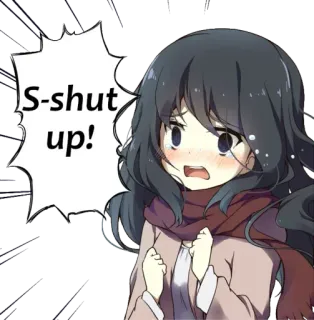 😱 S-shut up! Anime, Manga, Lindo, Cállate, Molesto whatsapp sticker
