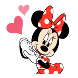 💗 Minnie Mouse cartoon, mouse, hearts, disney, minnie mouse, polka dots whatsapp sticker