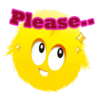 😌 Please... милый, желтый, глаза, каваий, блеск, лицо, молящий whatsapp sticker