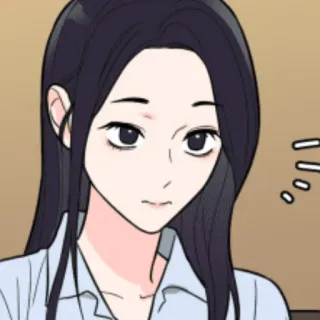 😩 femme, dessin animé, fille, cheveux longs, animé telegram sticker