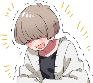 😂 Anime, Dễ thương, Vui vẻ, Kawaii, Đỏ mặt, Hào hứng telegram sticker