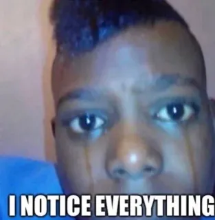 🌟 I NOTICE EVERYTHING meme, observation, funny, internet telegram sticker