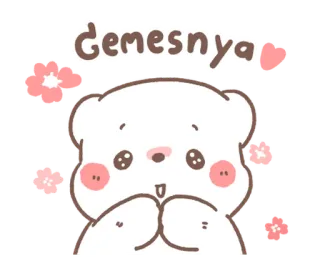 💬 Gemesnya fofo, urso, adorável, flores, desenho animado telegram sticker