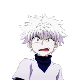 🤨 Killua Zoldyck Hunter x Hunter killua, hunter x hunter, anime, dessin animé, choqué, personnage telegram sticker