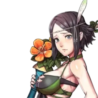 👙 anime, character, flower, girl, woman whatsapp sticker