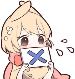 🤔 Anime, Dziewczyna, Smutny, Krzyż, Płacz, Łza telegram sticker