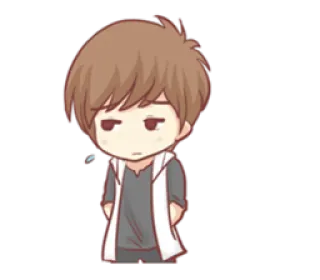 🙃 Chibi, Triste, Anime, Mangá, Menino, Desenho animado telegram sticker