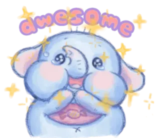 🍯 awesome Elefant, niedlich, Sterne, Tier, kawaii, glitzernd telegram sticker