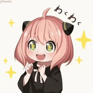 🤩 Anya Spy x Family わくわく Anime, Manga, Anya Forger, Spy x Family, süß, kawaii, Cartoon, lächelnd telegram sticker