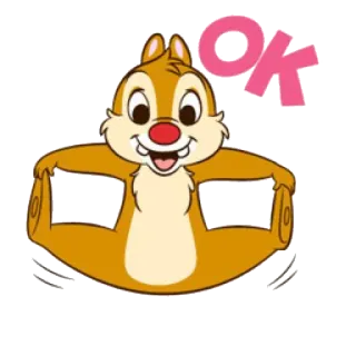 🆗 OK Ardilla listada, Dibujos animados, Ok, Aprobación, Lindo, Positivo telegram sticker