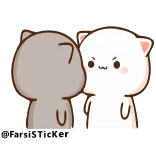 😡 @FarsiSticker chat, mignon, autocollant, dessin animé, Peach et Goma whatsapp sticker