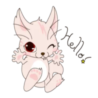 🙂 Hello lindo, animal, kawaii, saludo, amigable, dibujos animados whatsapp sticker