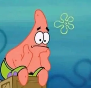 ➖ Patrick Star Spongebob Squarepants patrick étoile, bob l'éponge, dessin animé, nickelodeon, pensif, triste telegram sticker